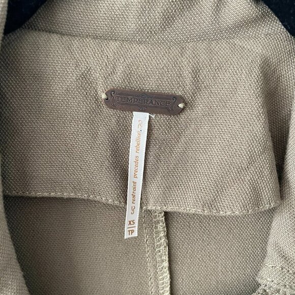 Temperance Button Front Collared Outdoor Casual Utility Jacket Olive Green XS - Picture 6 of 9